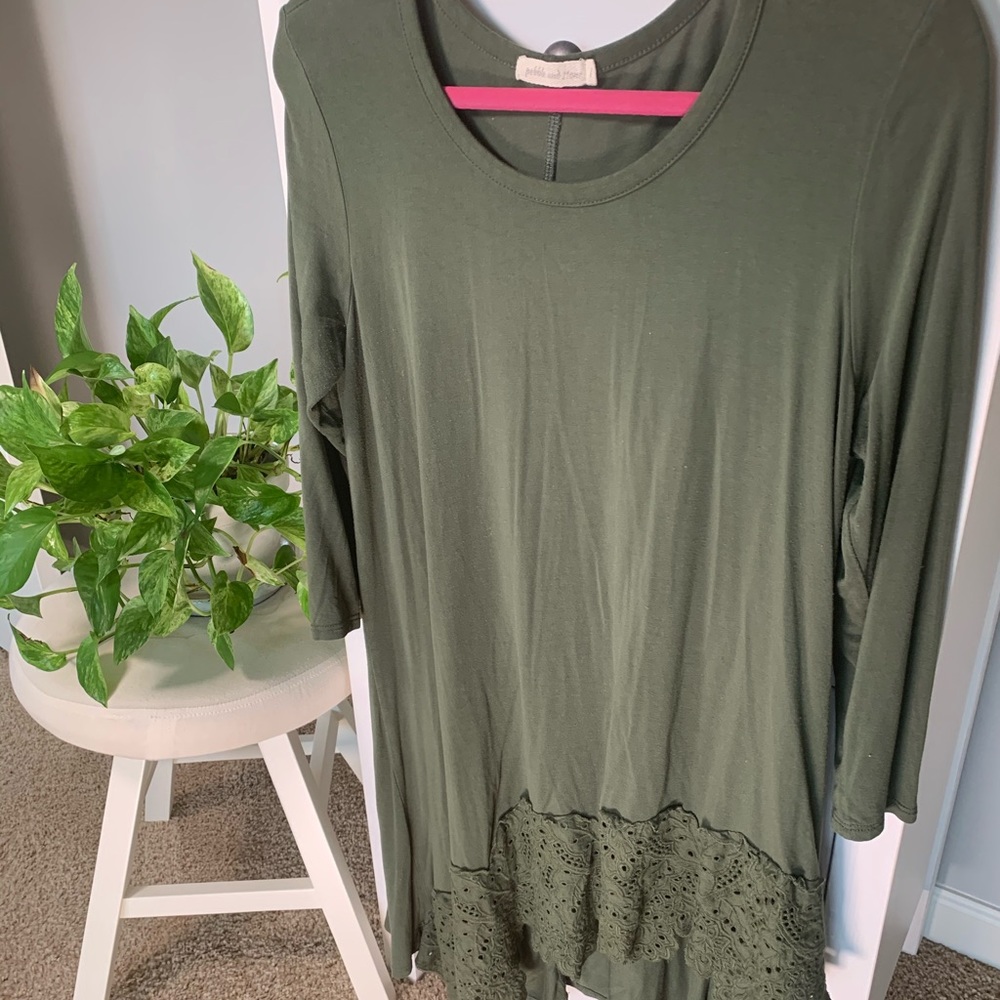 Olive Green Asymmetrical Tunic